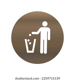 vector illustration of person taking out trash icon
