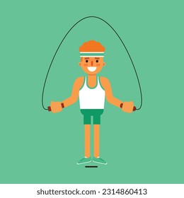 ilustración vectorial persona entrenando personaje que se salta tajawindu
