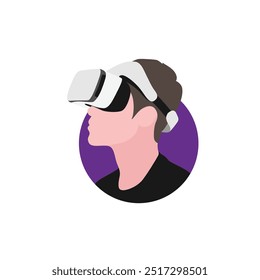 Vector Illustration of Person Using Virtual Reality