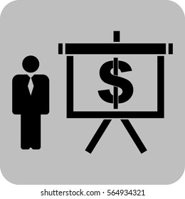 Ilustración vectorial con icono de persona vs dólar
