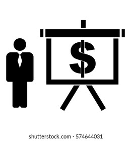 Vector Illustration of Person vs Dollar Icon
