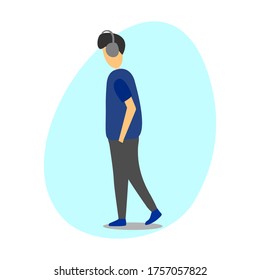 Vector illustration of a person walking.