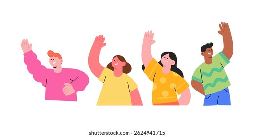 vector illustration of a person waving hand