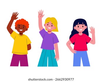 Ilustración vectorial de una persona agitando la mano