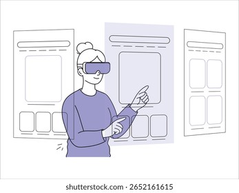 Vector illustration Person Wearing AR Glasses