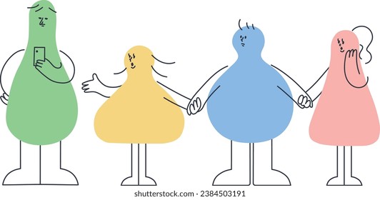 Vector illustration of a person who likes solitude