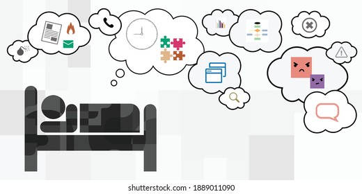 vector illustration of personal daily schedule stress factor influencing sleeping habits