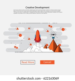 Vector illustration of personal development for all flat line design concept