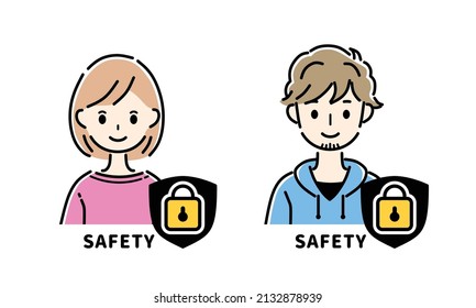 Vector illustration of personal information protection.