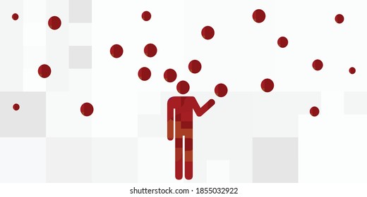 vector illustration of personal with many heads for multiple personality disorder
