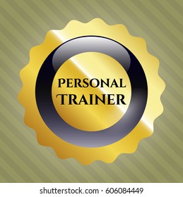 Vektorgrafik des Goldenen Badges des Personal Trainers in gelber Farbe

