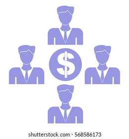 Vector Illustration of Persons with Dollar Icon in Blue
