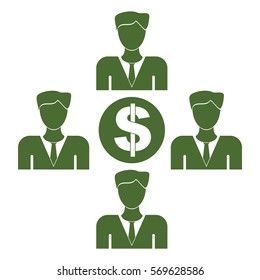 Vector Illustration of Persons with Dollar Icon in Green
