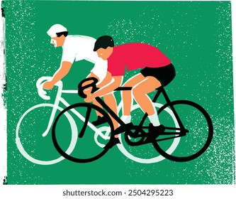 Ilustración vectorial de las personas que circulan en bicicleta