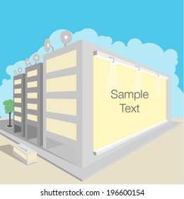 Vector illustration of perspective building