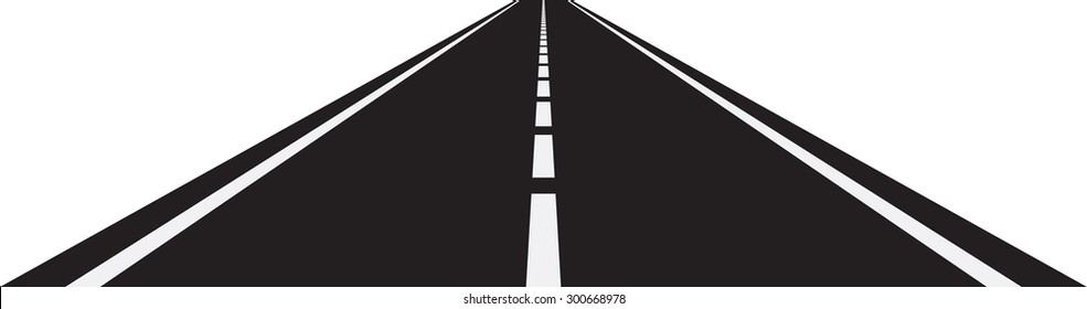 Vector illustration of perspective of curved road