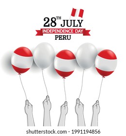 Vector Illustration of Peru Independence Day. 

