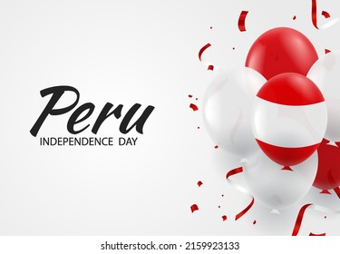 Vector Illustration of Peru Independence Day. Background with balloons.
