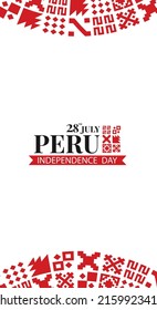 Vector Illustration of Peru Independence Day. National pattern. Banner
