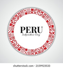 Vector Illustration of Peru Independence Day. National pattern.
