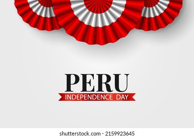 Vector Illustration of Peru Independence Day. Celebration banner. Cockade national symbol of Peru
