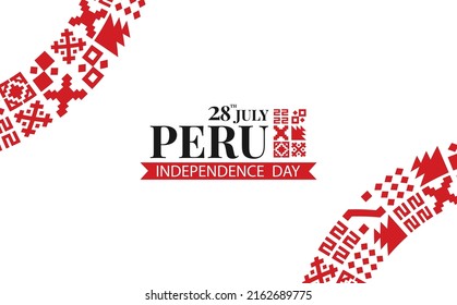 Vector Illustration of Peru Independence Day. National pattern. Banner
