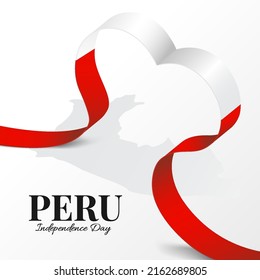 Vector Illustration of Peru Independence Day. Ribbon
