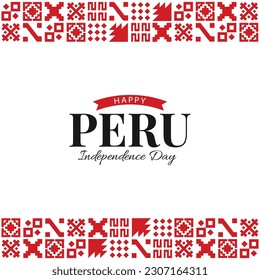 Vector Illustration of Peru Independence Day. National pattern.
