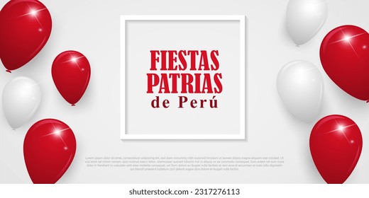 Vector illustration of Peru Independence Day 28 July social media story feed mockup template