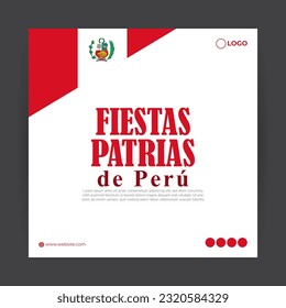 Ejemplo vectorial del Día de la Independencia de Perú 28 de julio plantilla de simulación de la historia en medios sociales