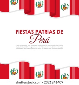 Vector illustration of Peru Independence Day 28 July social media story feed mockup template