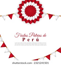 Vector illustration of Peru Independence Day 28 July social media story feed mockup template