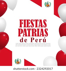 Vektorgrafik von Peru Independence Day 28. Juli Social Media-Geschichte Feed-Mock-up-Vorlage