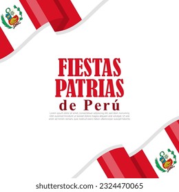 Vector illustration of Peru Independence Day 28 July social media story feed mockup template