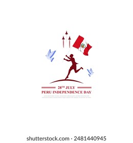 Vector illustration of Peru Independence Day social media feed template