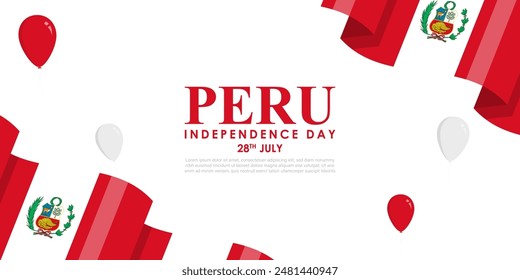 Vector illustration of Peru Independence Day social media feed template