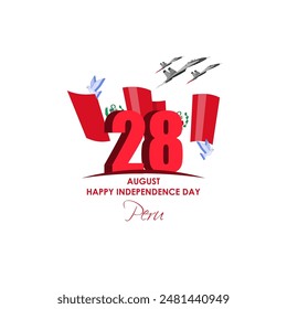 Vector illustration of Peru Independence Day social media feed template