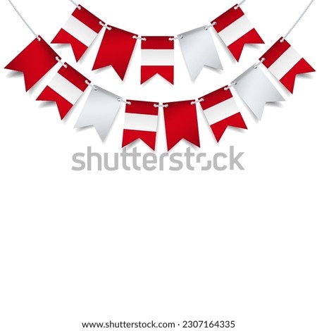 Vector Illustration of Peru Independence Day. Garland with the flag of Peru on a white background.

