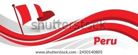 Vector Illustration of Peru Independence Day. Background with balloons and confetti.

