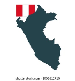 vector illustration of Peru map and flag