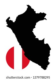 vector illustration of Peru map and flag 