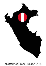vector illustration of Peru map and flag 