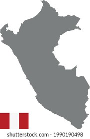 vector illustration of Peru map and flag