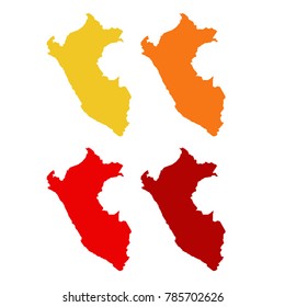 vector illustration of Peru maps