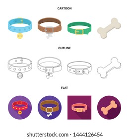 Vector illustration of pet and accessories logo. Collection of pet and shop stock symbol for web.