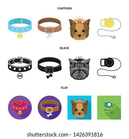Vector illustration of pet and accessories sign. Set of pet and shop vector icon for stock.