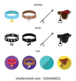 Vector illustration of pet and accessories symbol. Set of pet and shop vector icon for stock.