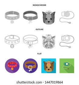 Vector illustration of pet and accessories symbol. Set of pet and shop stock vector illustration.