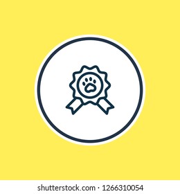 Vector illustration of pet award icon line. Beautiful zoo element also can be used as reward icon element.