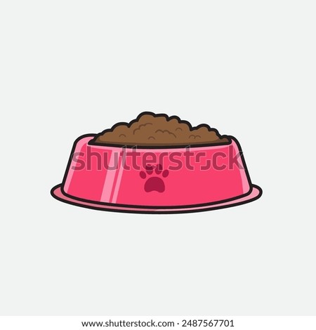 Vector illustration Pet Bowl. Vector design Feed Bowl. Pet Feed Bowl Vector Cartoon design illustration and icon for website, digital and print
